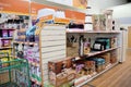 Cat products in a pet supermarket. Royalty Free Stock Photo